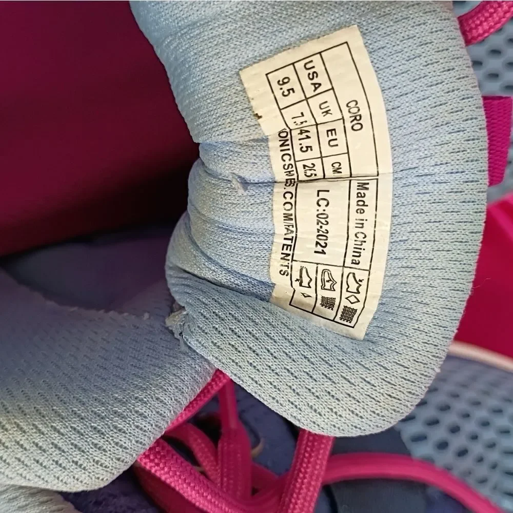 Vionic Women’s SZ 9.5 Blue Pink Sneakers Coro Performance Fitness Walking